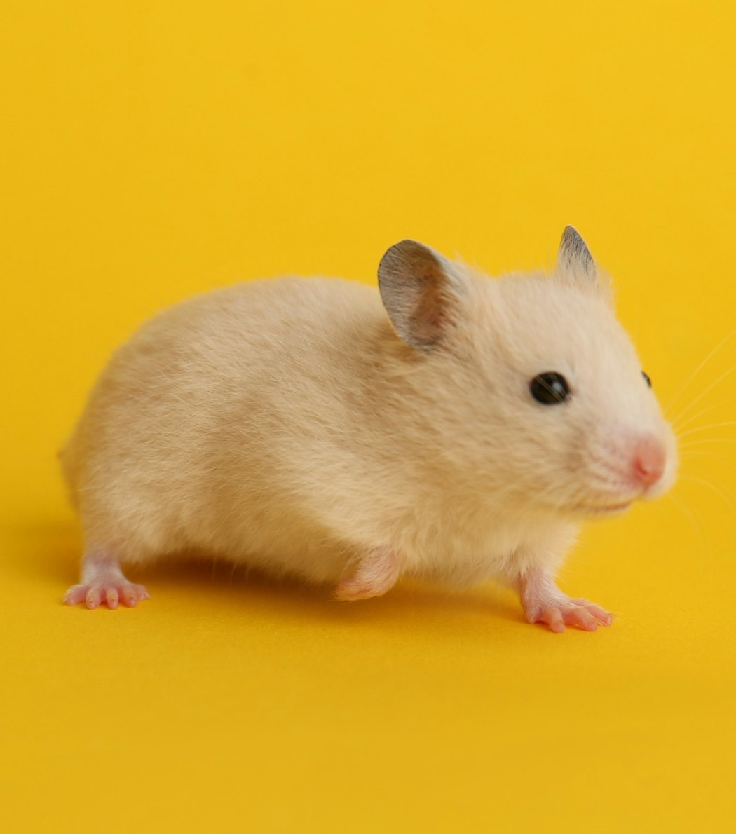 cute-little-fluffy-hamster-on-yellow-background
